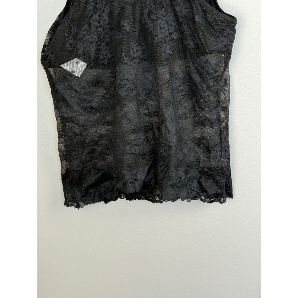 Aerie Show Off Camisole Women‎ Small Black Nylon Lace Sheer Adjustable Strap Top - Picture 5 of 8